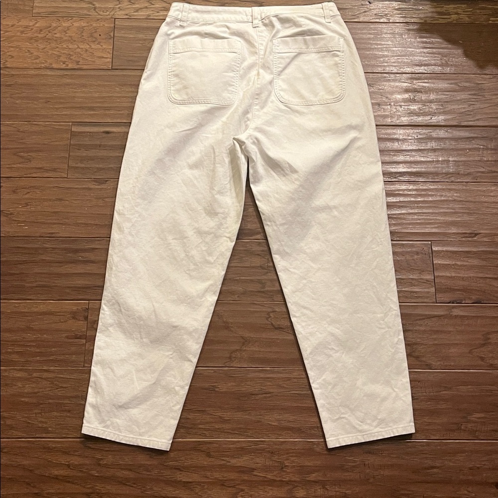 Eileen Fisher Women's White Organic Cotton/Hemp Tapered Pant Size 6 - Picture 7 of 7
